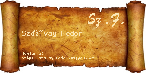 Szávay Fedor névjegykártya